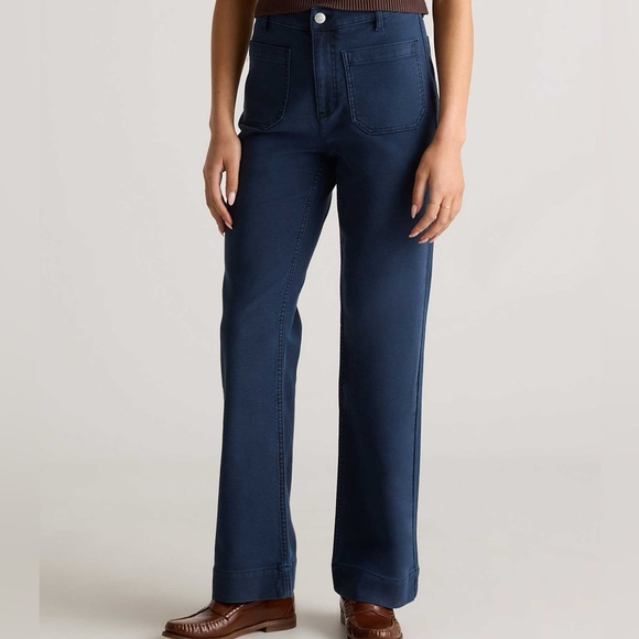 Quince French Terry Wide Leg Pants Deep Navy - Picture 5 of 6